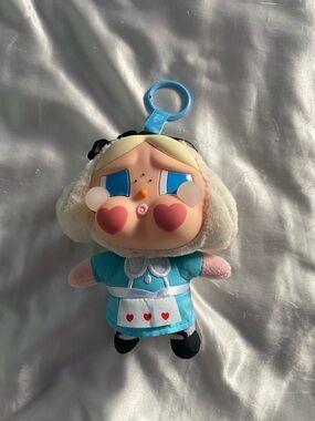 Plush Blue Heart-Cheek Doll Keychain for Kids